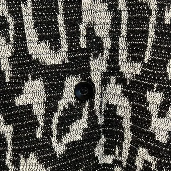 Olsen Europe Black White Patterned Cardigan Size M  10  - Picture 6 of 14